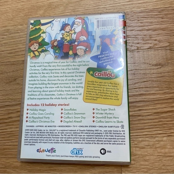 Caillou’s Christmas DVD Kids Children Cartoon - Picture 3 of 4